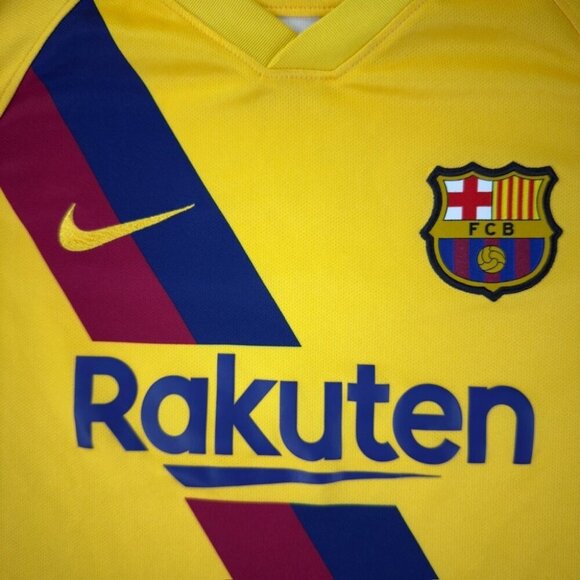Nike FC Barcelona Yellow Soccer Jersey Youth Size L - Picture 13 of 14